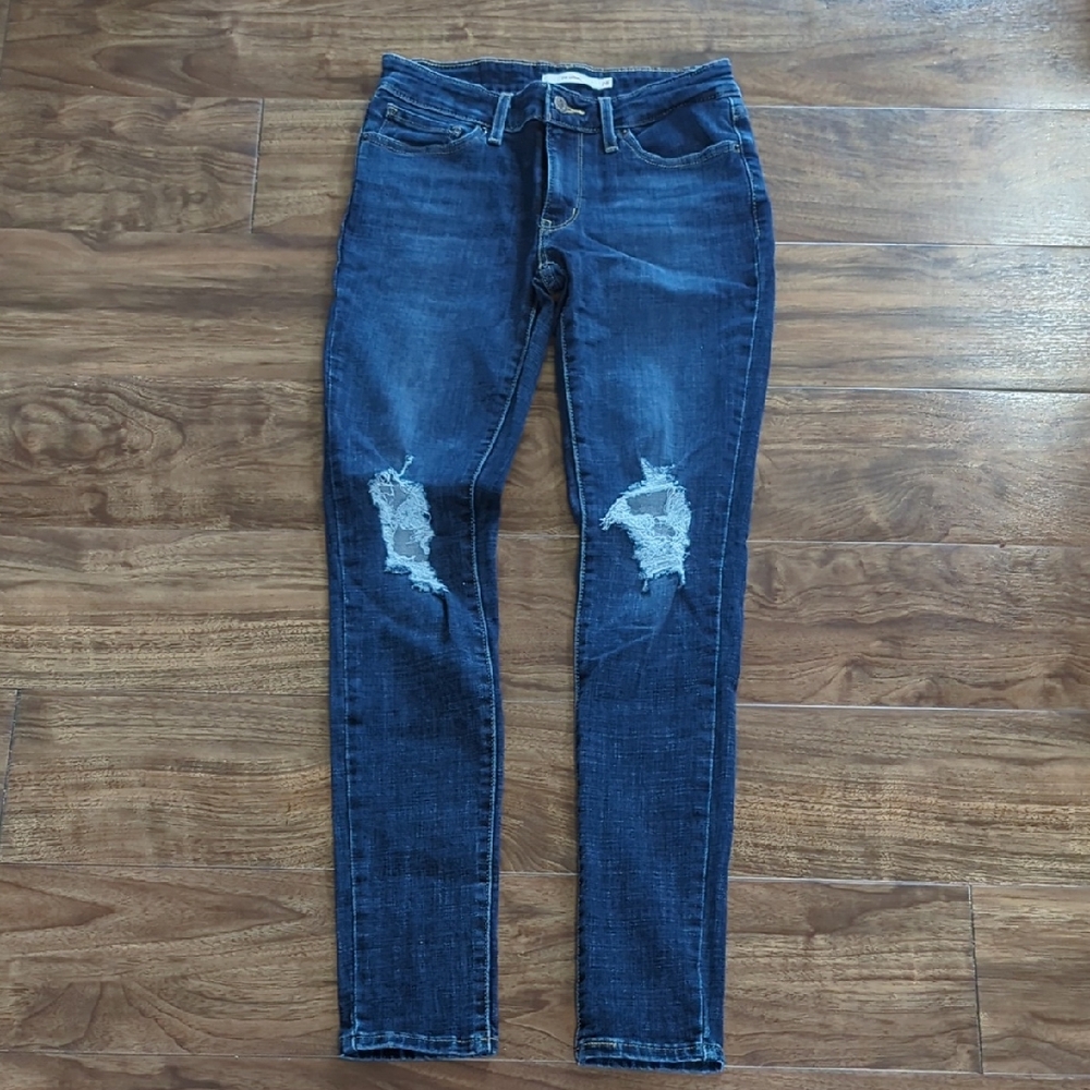 Levi's 711 Distressed Skinny Jeans
